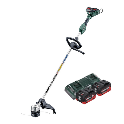 Metabo FSD 36-18 LTX BL 40 Desbrozadora sin cable 36 V ( 2x 18 V ) mango redondo sin escobillas + 2x batería 10,0 Ah + cargador doble
