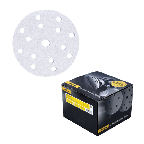 Discos de lijado Mirka BASECUT 150 mm P100 400 piezas (4x 2261109910) Agarre 15 agujeros