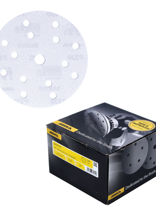 Discos de lijado Mirka BASECUT 150 mm P220 400 piezas (4x 2261109922) Agarre 15 agujeros