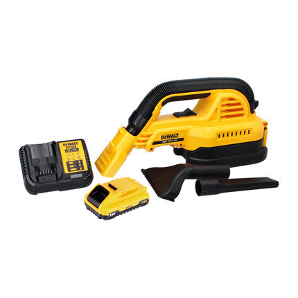 Aspirador de mano a batería DeWalt DCV 517 L1 18 V 1,9 L + 1x batería 3,0 Ah + cargador