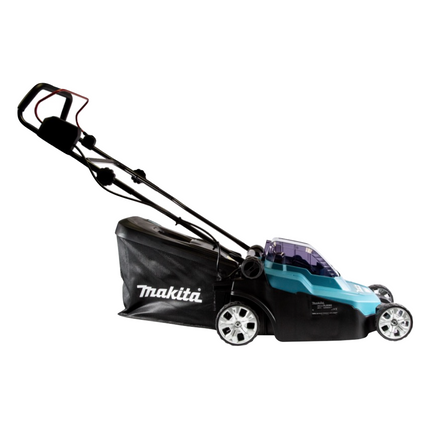 Makita DLM 382 RF2 cordless lawn mower 36 V ( 2x 18 V ) 38 cm 40 l + 2x battery 3.0 Ah + charger + sickle blade