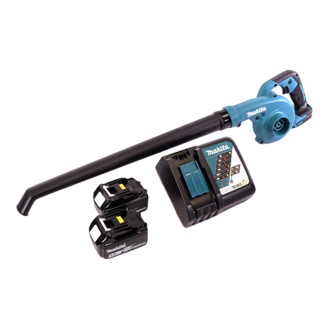 Makita DUB 186 RT soffiatore a batteria soffiatore di foglie 18 V + 2x batteria ricaricabile 5,0 Ah + caricabatterie