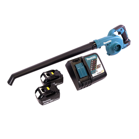 Soplador de hojas a batería Makita DUB 186 RG 18 V + 2x baterías 6,0 Ah + cargador