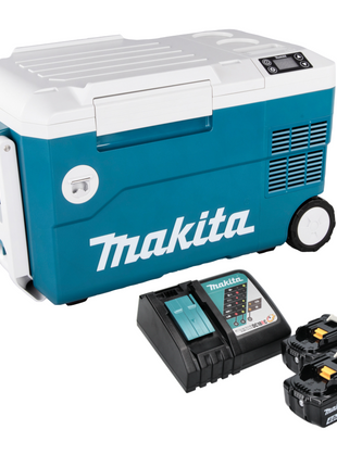 Makita DCW 180 RM Akku Kühl und Wärme Box 36 V ( 2x 18 V ) 20 L + 2x Akku 4,0 Ah + Ladegerät