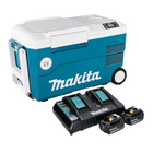 Makita DCW 180 PM Nevera y calentador de compresor sin cable 36 V ( 2x 18 V ) 20 L + 2x batería 4,0 Ah + cargador doble