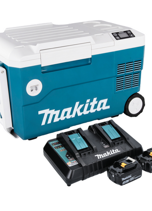 Makita DCW 180 PM Glacière et réchaud à compresseur sans fil 36 V ( 2x 18 V ) 20 L + 2x batterie 4,0 Ah + double chargeur