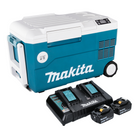 Makita DCW 180 PT Nevera y calentador de compresor sin cable 36 V ( 2x 18 V ) 20 L + 2x batería 5,0 Ah + cargador doble