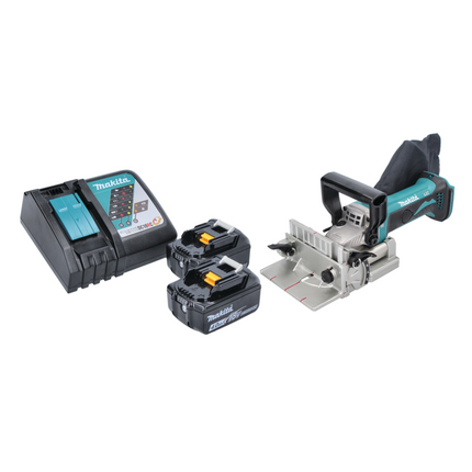 Makita DPJ 180 RM Akku Nutfräse 18 V 100 mm + 2x Akku 4,0 Ah + Ladegerät - Toolbrothers