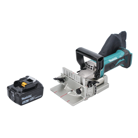 Makita DPJ 180 T1 Akku Nutfräse 18 V 100 mm + 1x Akku 5,0 Ah - ohne Ladegerät - Toolbrothers