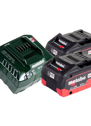 Metabo SGS 18 LTX Q cortacésped y arbustos a batería 18 V + 2x baterías 8,0 Ah + cargador + metaBOX