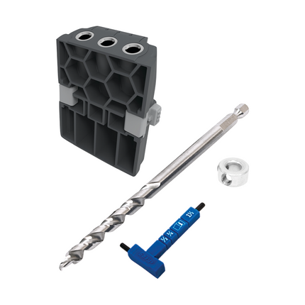 KREG Pocket Hole Jig 520 PRO Plantilla de perforación de agujeros de bolsillo + plantilla de microperforación + taladro escalonado + broca + tornillos + abrazadera