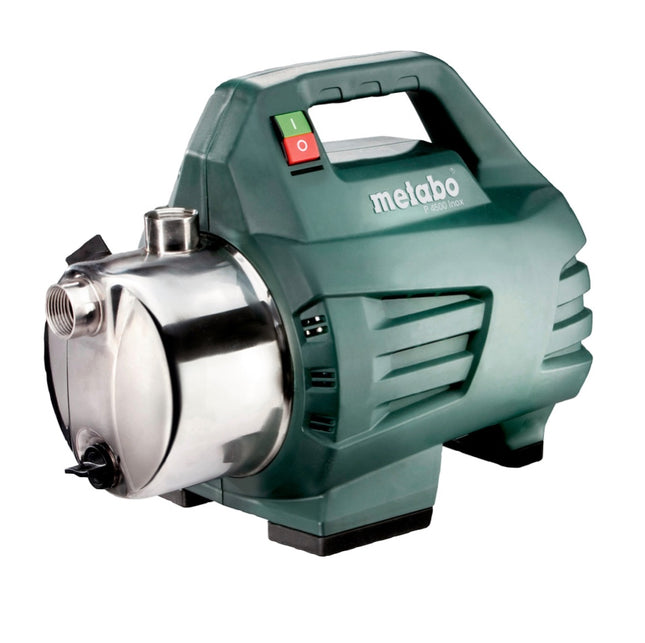 Bomba de jardín Metabo P 4500 INOX 1300 vatios 4,8 bar (600965000) Motor condensador sin mantenimiento