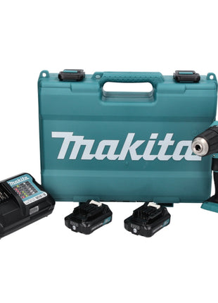 Taladro atornillador inalámbrico Maktia DF 333 DWAE 12 V máx. 30 Nm + 2 baterías 2,0 Ah + cargador + maletín