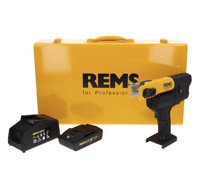REMS Mini Prensa 22 V ACC Basic Pack prensa radial batería 21,6 V 22 kN (578010 R220) + 1x batería 2,5 Ah + cargador + maletín