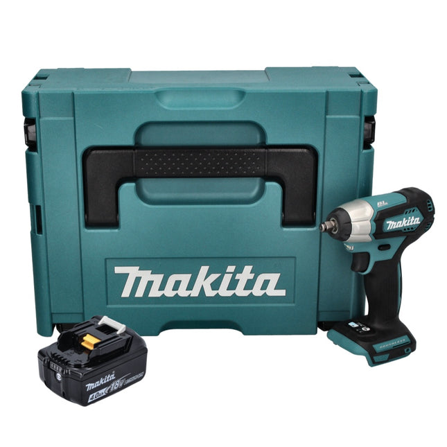 Atornillador de impacto a batería Makita DTW 180 M1J 18 V 180 Nm 3/8" sin escobillas + 1 batería de 4,0 Ah + Makpac - sin cargador