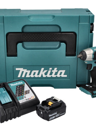 Makita DTW 180 RM1J Atornillador de impacto inalámbrico 18 V 180 Nm 3/8" sin escobillas + 1x batería 4,0 Ah + cargador + Makpac