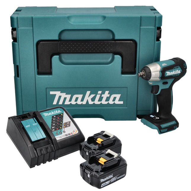 Makita DTW 180 RMJ cordless impact wrench 18 V 180 Nm 3/8" brushless + 2x 4.0 Ah battery + charger + Makpac