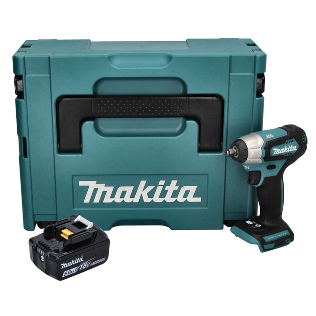 Makita DTW 180 T1J cordless impact wrench 18 V 180 Nm 3/8" brushless + 1x battery 5.0 Ah + Makpac - without charger