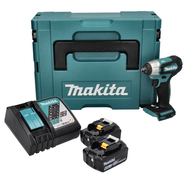 Makita DTW 180 RGJ cordless impact wrench 18 V 180 Nm 3/8" brushless + 2x 6.0 Ah battery + charger + Makpac