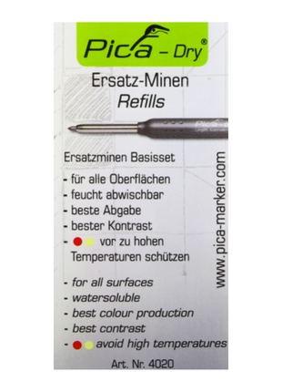 Pica DRY Ersatzminen Basis Set Bunt Wasserlöslich Multi Use 16 tlg. ( 2x 4020 ) - Toolbrothers