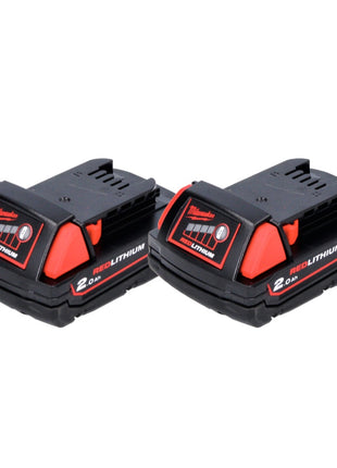 Milwaukee M18 B2 Akku Set 18 V 2x 2,0 Ah / 2000 mAh RED Li-Ion ( 2x 4932430062 )