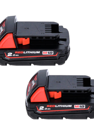 Juego de baterías Milwaukee M18 B2 18 V 2x 2,0 Ah / 2000 mAh ROJO Li-Ion (2x 4932430062)