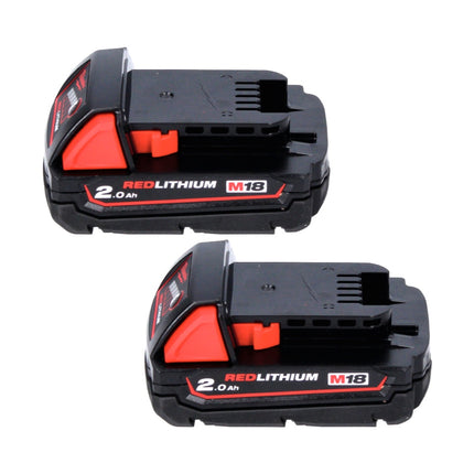 Kit de arranque de batería Milwaukee M18 B2 18 V 2x 2,0 Ah (2x 4932430062) + cargador M12-18C 12 - 18 V (4932352959)