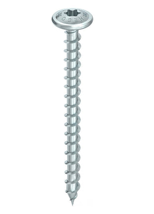 HECO TOPIX plus tornillos profesionales para construcción en madera 8,0 x 100 mm 50 piezas (61259) tornillo para madera totalmente roscado, cabeza con arandela, accionamiento en T, galvanizado azul, A3K