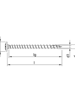 HECO TOPIX plus tornillos profesionales para construcción en madera 8,0 x 100 mm 50 piezas (61259) tornillo para madera totalmente roscado, cabeza con arandela, accionamiento en T, galvanizado azul, A3K