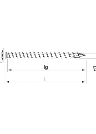 HECO TOPIX plus tornillos profesionales para construcción en madera 8,0 x 120 mm 50 piezas (61270) tornillo para madera totalmente roscado, cabeza con arandela, accionamiento en T, galvanizado azul, A3K