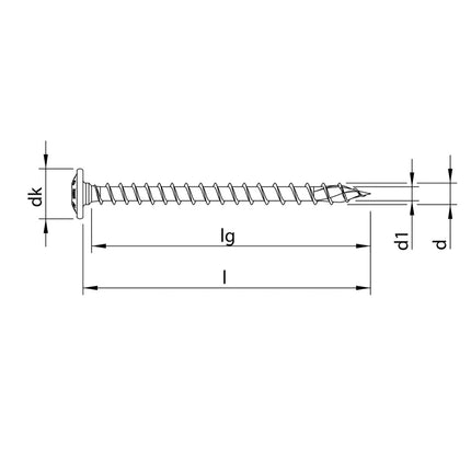 HECO TOPIX plus tornillos profesionales para construcción en madera 8,0 x 120 mm 50 piezas (61270) tornillo para madera totalmente roscado, cabeza con arandela, accionamiento en T, galvanizado azul, A3K