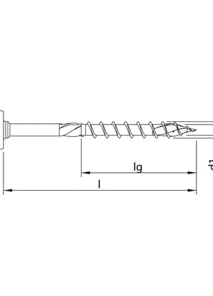 HECO TOPIX plus tornillos profesionales para construcción en madera 8,0 x 140 mm 50 piezas (61280) tornillo para madera con rosca parcial, cabeza con arandela, accionamiento en T, galvanizado azul, A3K