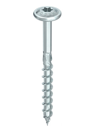 HECO TOPIX plus tornillos profesionales para construcción en madera 8,0 x 160 mm 50 piezas (61294) tornillo para madera con rosca parcial, cabeza con arandela, accionamiento en T, galvanizado azul, A3K