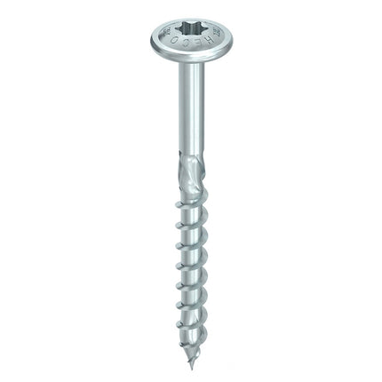 HECO TOPIX plus tornillos profesionales para construcción en madera 8,0 x 260 mm 200 piezas (4x 61353) tornillo para madera con rosca parcial, cabeza con arandela, accionamiento en T, galvanizado azul, A3K
