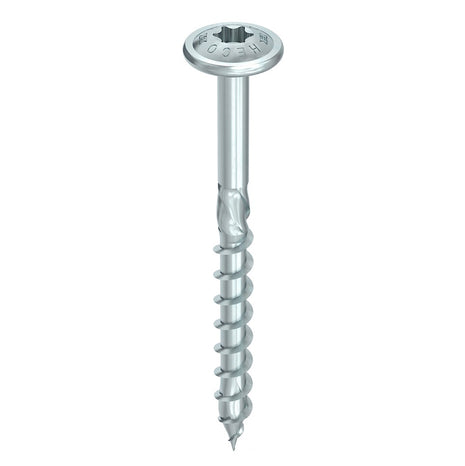 HECO TOPIX plus tornillos profesionales para construcción en madera 8,0 x 160 mm 200 piezas (4x 61294) tornillo para madera de rosca parcial, cabeza con arandela, accionamiento en T, galvanizado azul, A3K