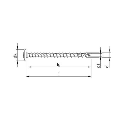 HECO TOPIX plus tornillos profesionales para construcción en madera 8,0 x 100 mm 100 piezas (2x 61259) tornillo para madera totalmente roscado, cabeza con arandela, accionamiento en T, galvanizado azul, A3K