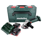 Metabo W 18 LTX 125 Akku Winkelschleifer 18 V 125 mm + 2x Akku 4,0 Ah + Ladegerät + metaBOX