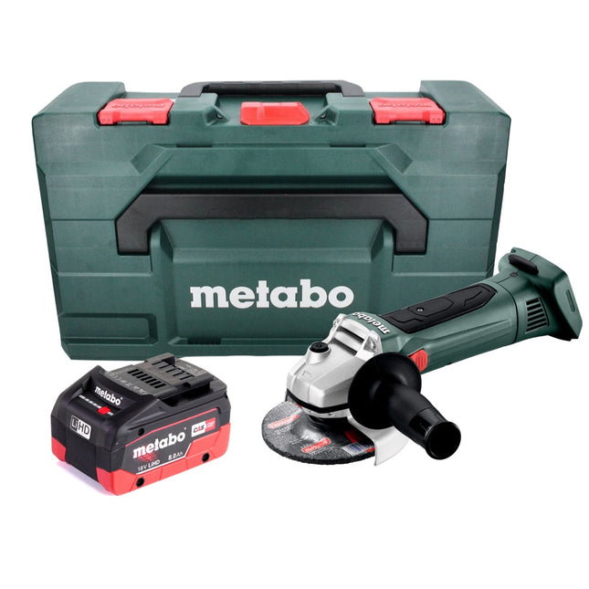 Metabo W 18 LTX 125 amoladora angular a batería 18 V 125 mm + 1x batería 8,0 Ah + metaBOX - sin cargador