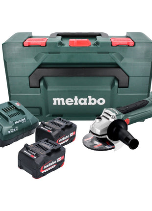 Metabo W 18 LTX 125 Akku Winkelschleifer 18 V 125 mm ( 602174610 ) + 2x Akku 4,0 Ah + Ladegerät + metaBOX