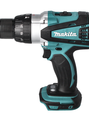 Taladro percutor inalámbrico Makita DHP 458 RF1 18 V 91 Nm + 1x batería 3,0 Ah + cargador + juego de puntas 26 piezas