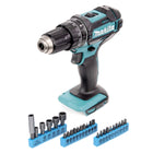 Taladro percutor inalámbrico Makita DHP 482 Z 18 V 62 Nm + juego de llaves de vaso de 26 piezas - sin batería, sin cargador