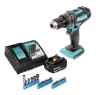 Taladro percutor inalámbrico Makita DHP 482 RF1 18 V 62 Nm + 1x batería 3,0 Ah + cargador + juego de llaves de vaso de 26 piezas