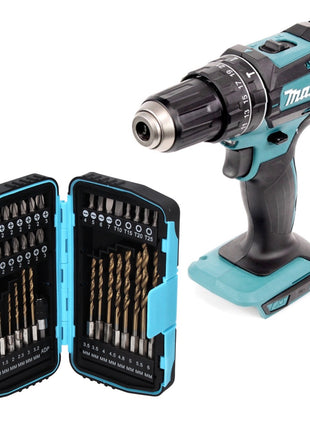 Taladro percutor inalámbrico Makita DHP 482 Z 18 V 62 Nm + juego de brocas de 40 piezas - sin batería, sin cargador