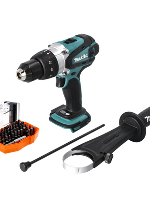 Makita DHP 458 Z Perceuse à percussion sans fil 18 V 91 Nm + Jeu d'embouts - 44 pièces - sans batterie, sans chargeur