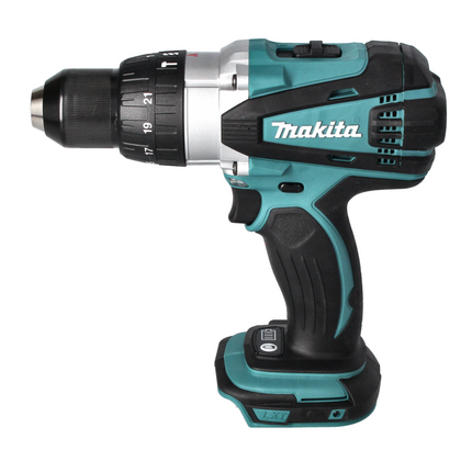 Taladro percutor inalámbrico Makita DHP 458 Z 18 V 91 Nm + juego de puntas 44 piezas - sin batería, sin cargador