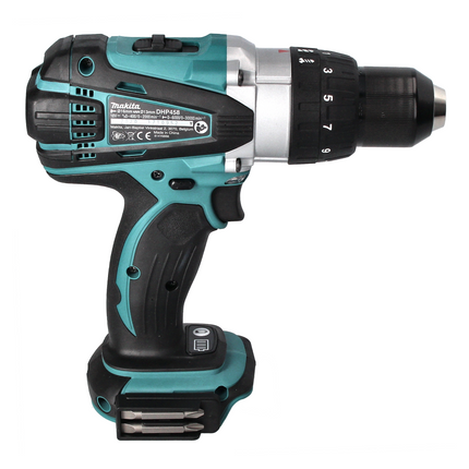 Taladro percutor inalámbrico Makita DHP 458 Z 18 V 91 Nm + juego de puntas 44 piezas - sin batería, sin cargador