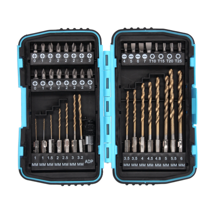 Taladro percutor inalámbrico Makita DHP 482 ZW 18 V 62 Nm + juego de brocas de 40 piezas - sin batería, sin cargador