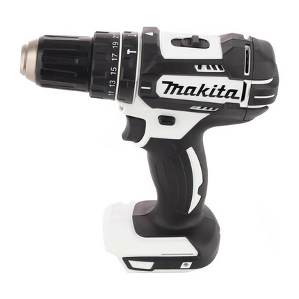 Taladro percutor inalámbrico Makita DHP 482 RF1W 18 V 62 Nm + 1x batería 3,0 Ah + cargador + juego de puntas 100 piezas
