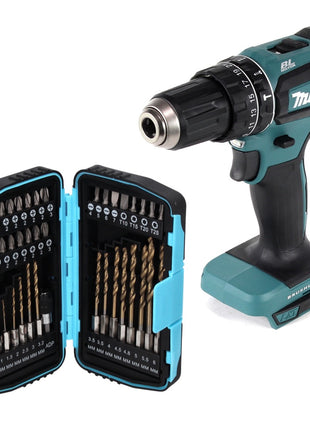 Taladro percutor inalámbrico Makita DHP 485 Z 18 V 50 Nm sin escobillas + juego de brocas de 40 piezas - sin batería, sin cargador