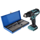 Taladro percutor inalámbrico Makita DHP 485 Z 18 V 50 Nm sin escobillas + juego de puntas de 40 piezas - sin batería, sin cargador